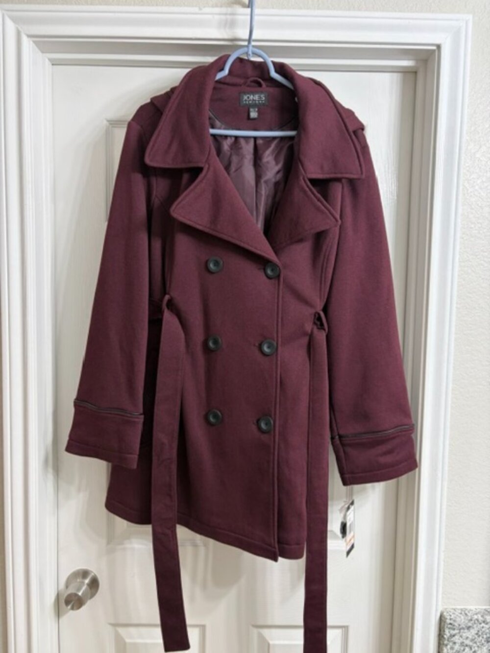 Jones New York Women's Burgundy Color Coat, Size 2X